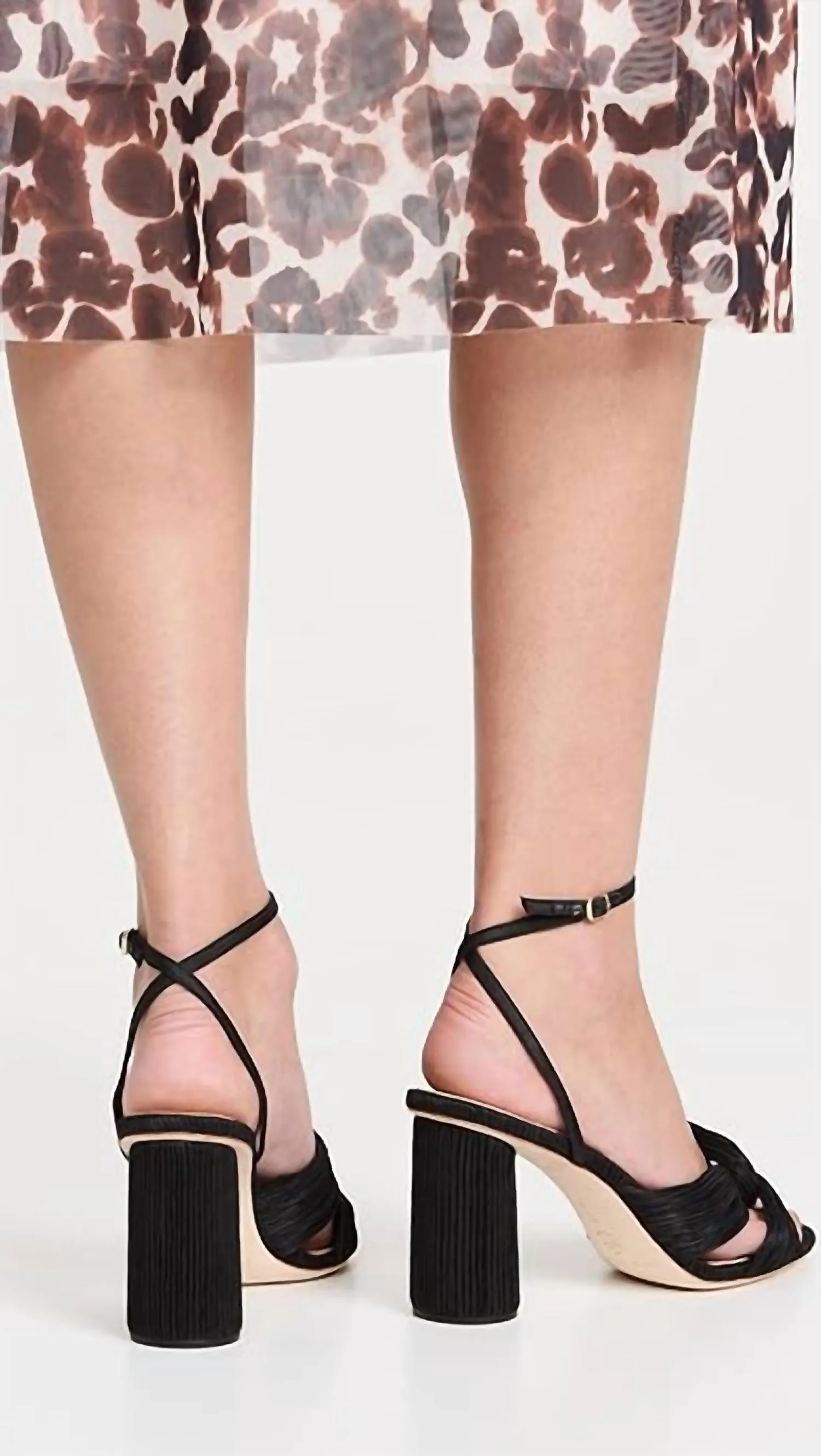 Women's Reed Pleated Twist Sandals In Black Taffeta
