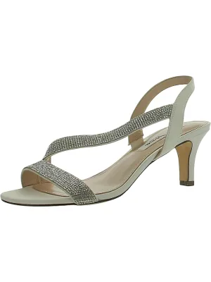 Womens Satin Embellished Slingback Sandals