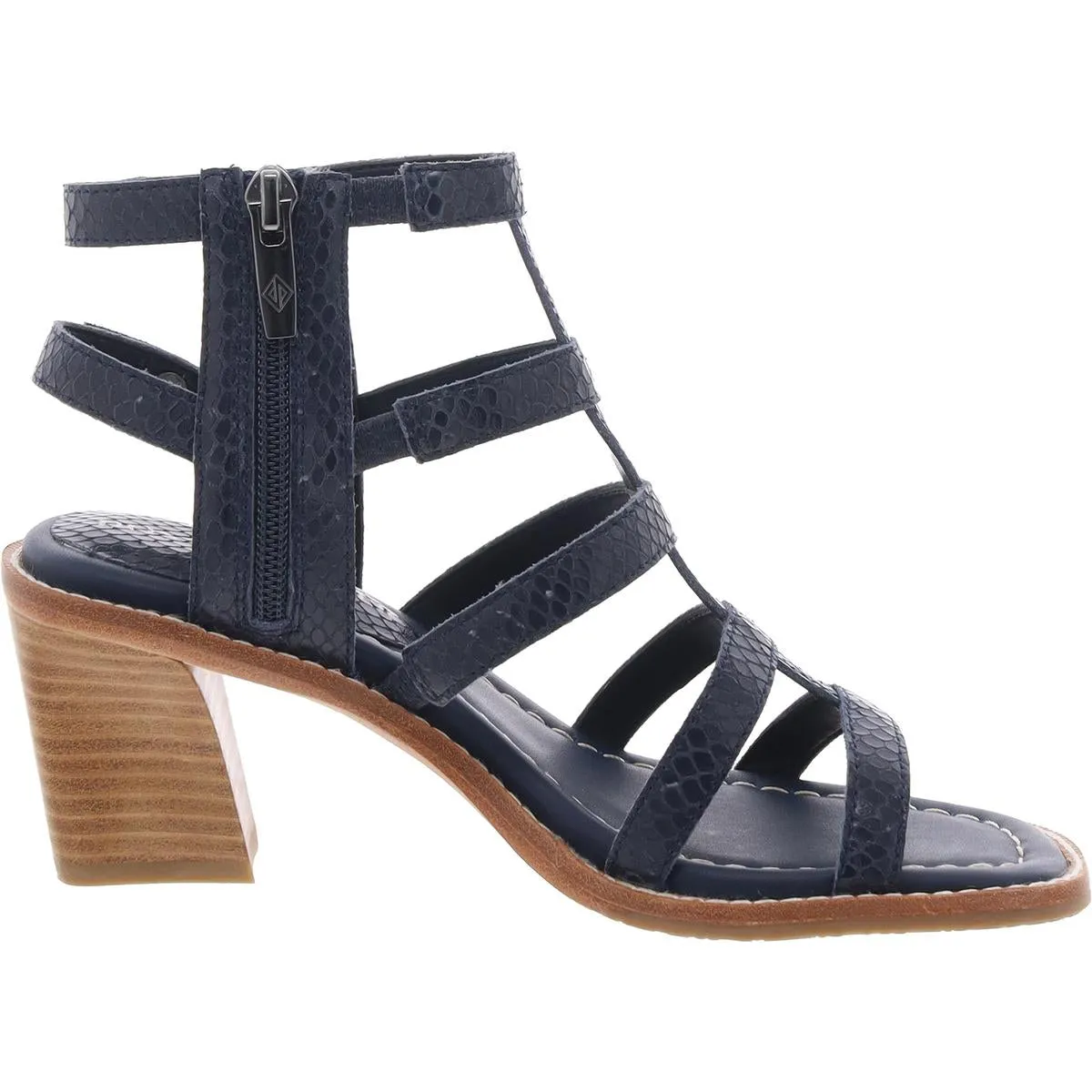Womens Snake Print Leather Gladiator Sandals