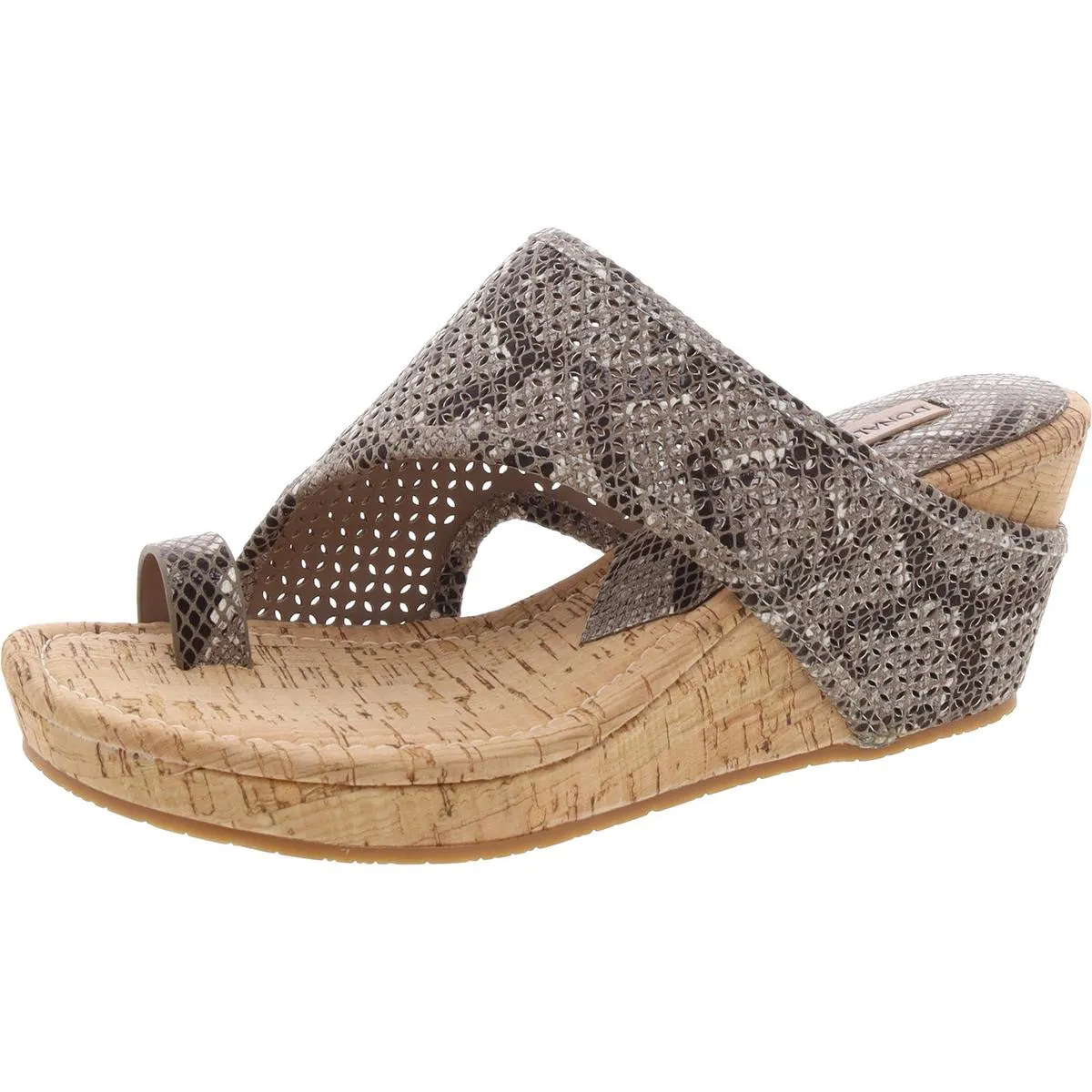 Womens Snake Print Wedge Sandals
