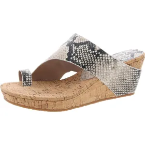 Womens Snake Print Wedge Sandals