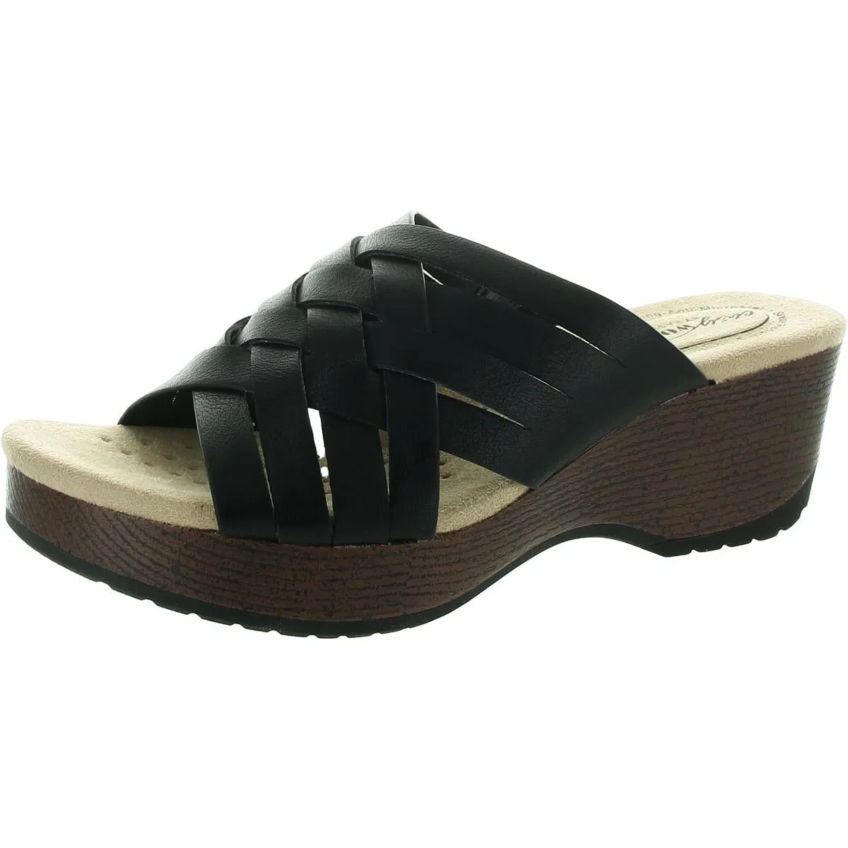 Womens Strappy Man Made Slide Sandals
