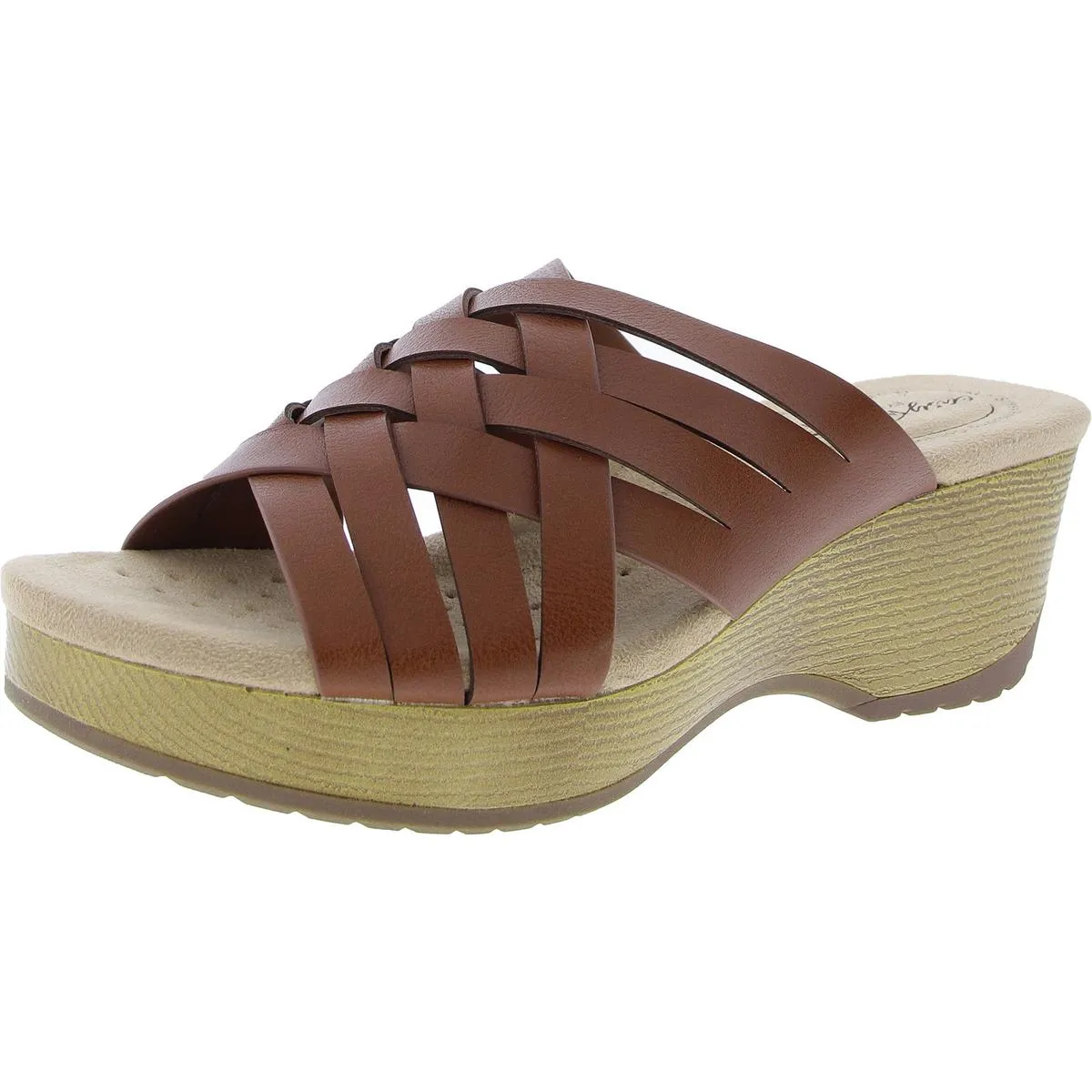 Womens Strappy Man Made Slide Sandals