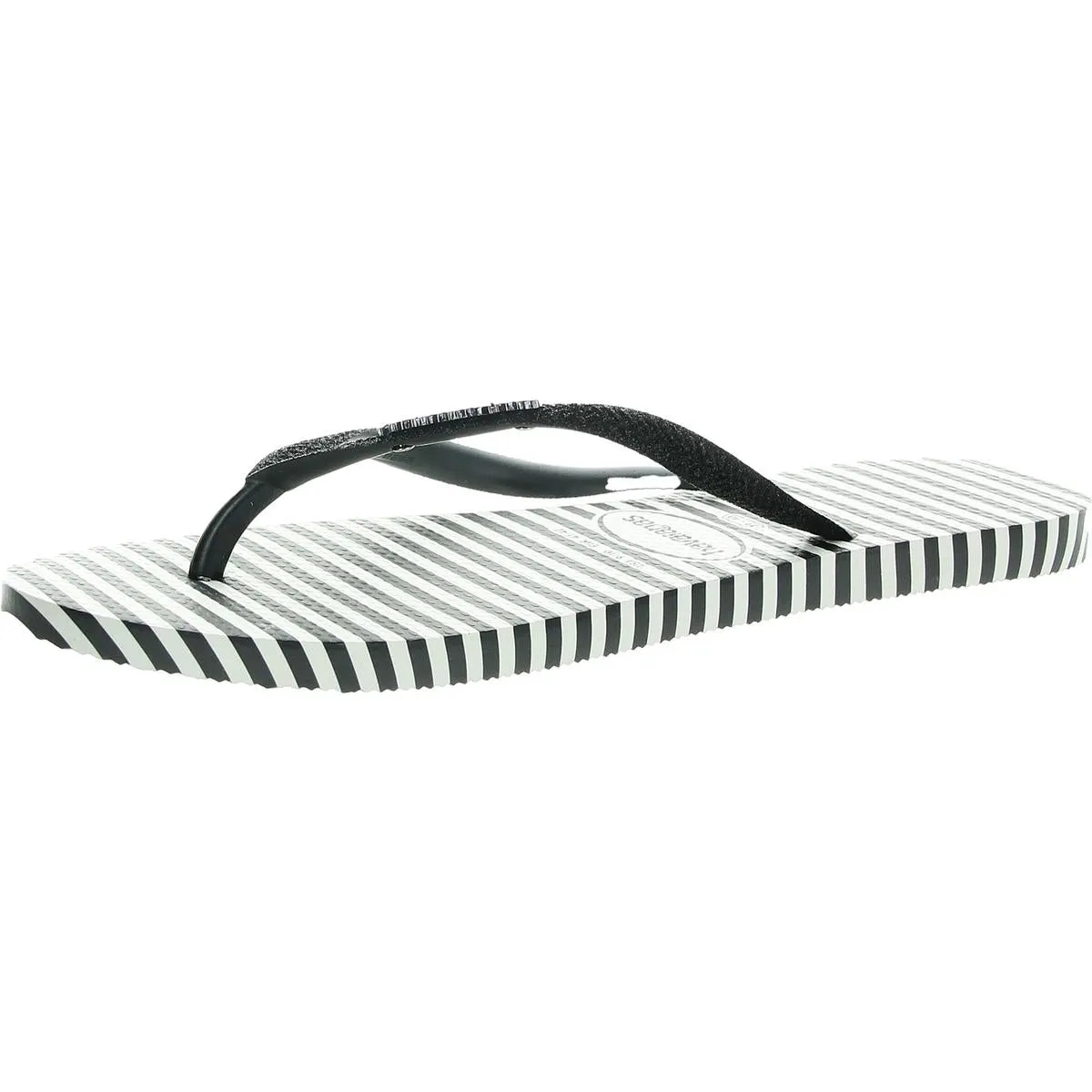 Womens Striped Glitter Flip-Flops
