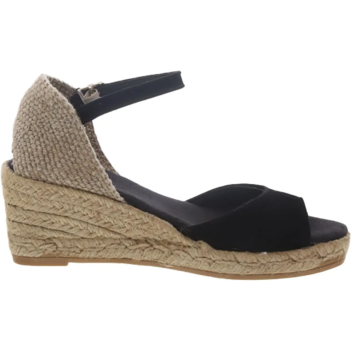 Womens Suede Ankle Strap Wedge Sandals