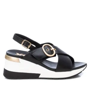 Women's Wedge Cross Strap Sandals In Black