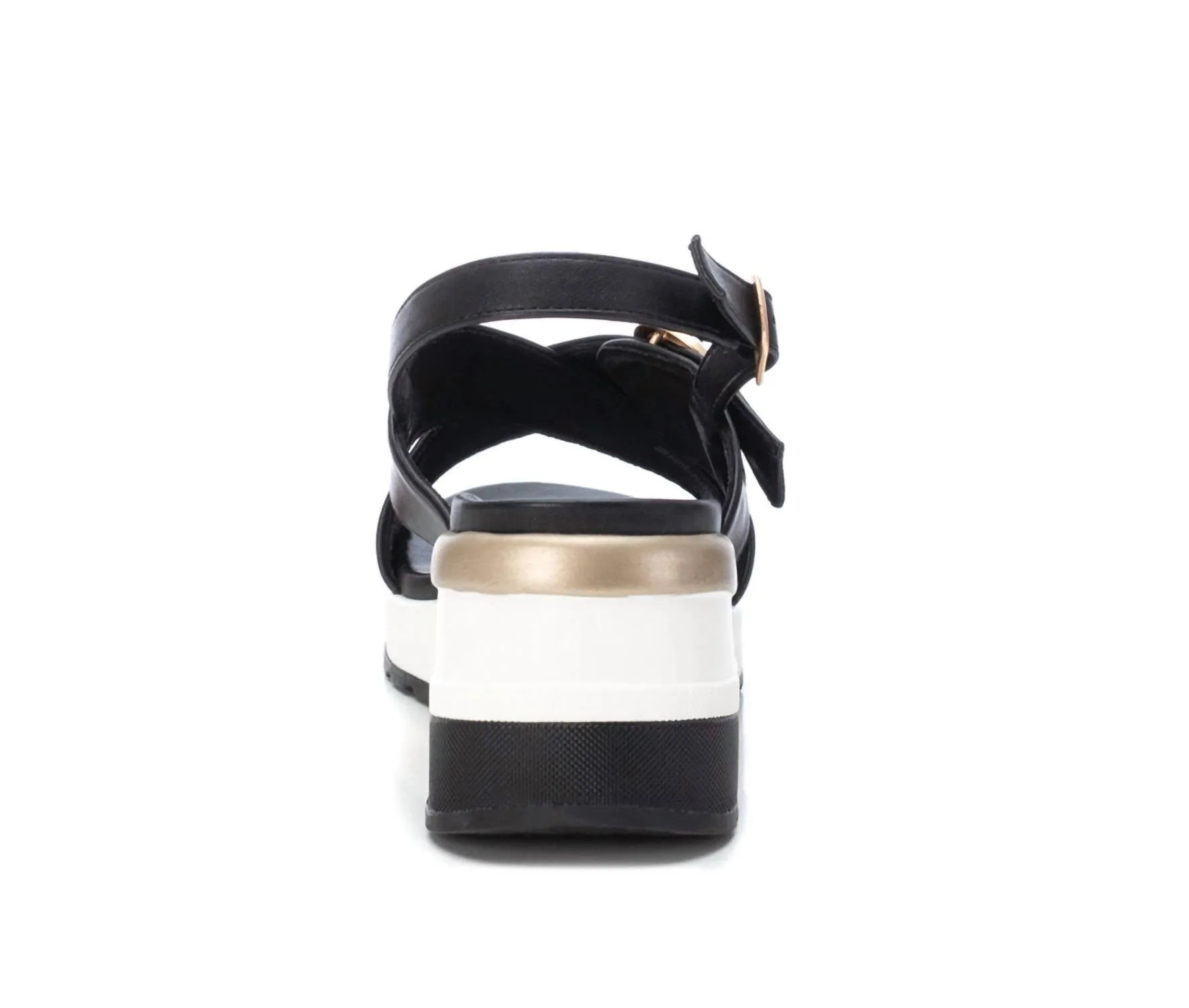 Women's Wedge Cross Strap Sandals In Black