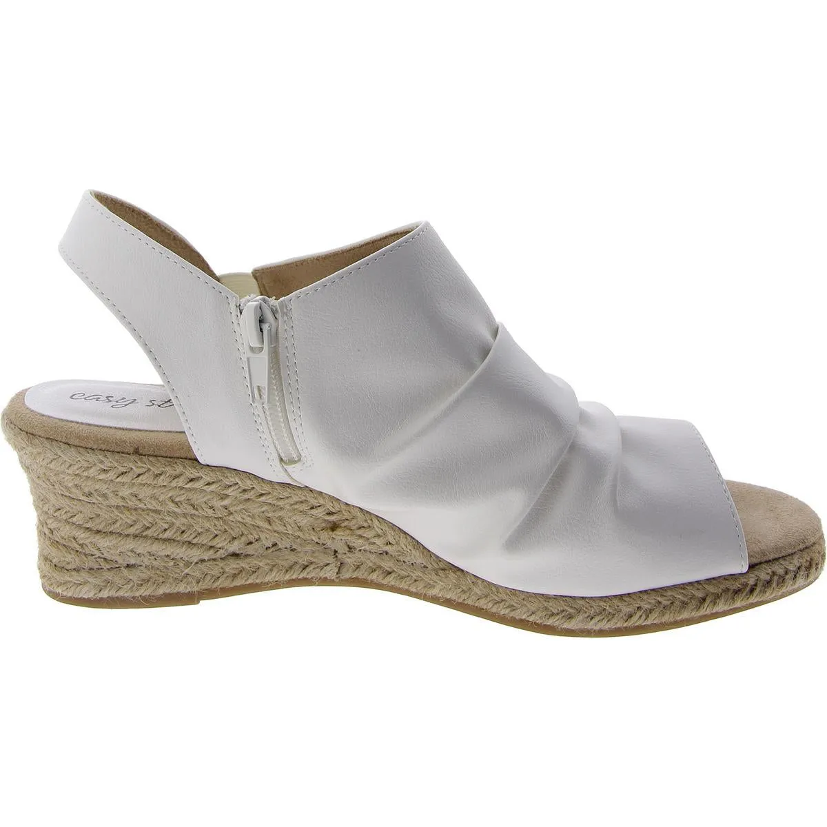 Womens Zipper Manmade Wedge Sandals