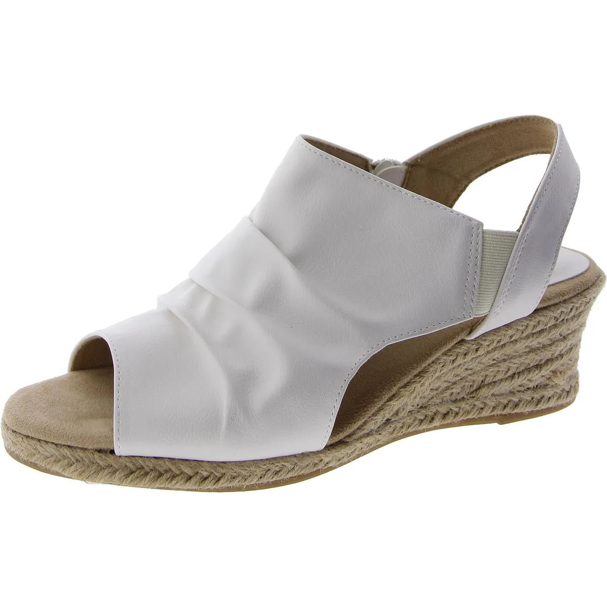 Womens Zipper Manmade Wedge Sandals