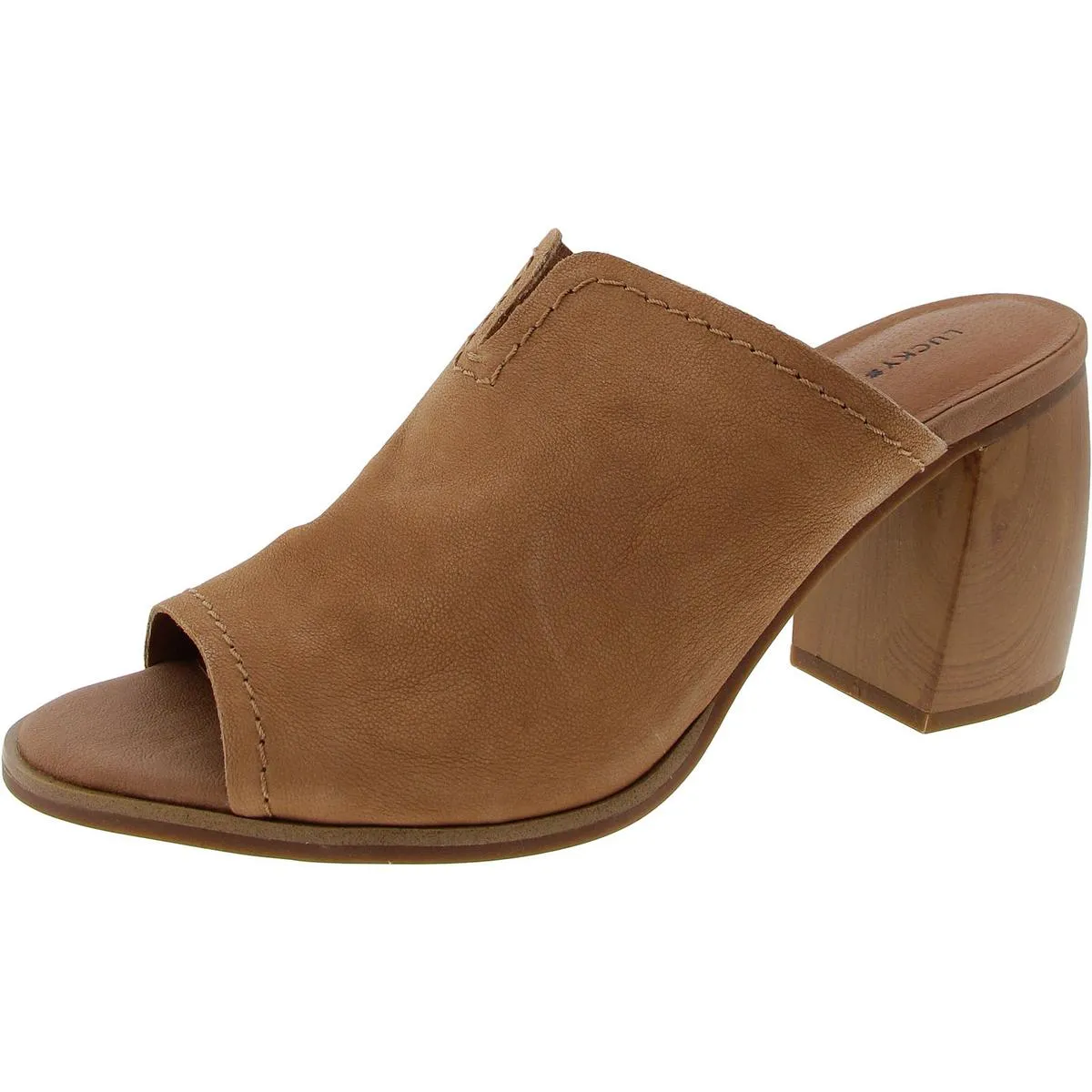 Xennal Womens Solid Leather Block Heel
