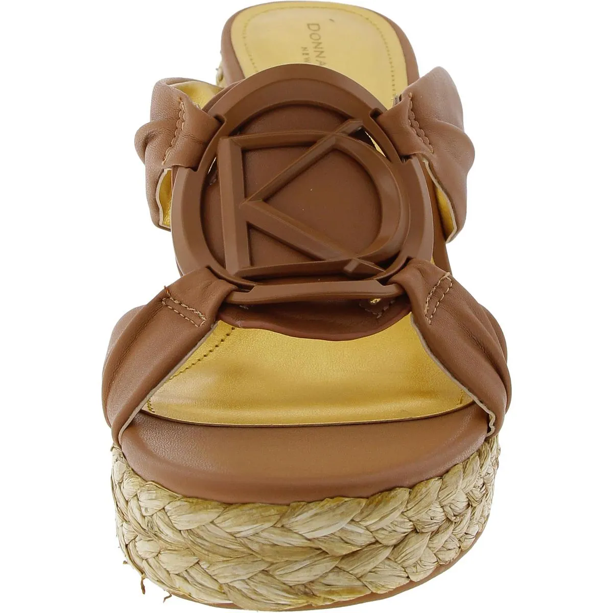 Yanelli Womens Logo Faux Leather Espadrilles