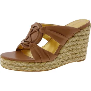 Yanelli Womens Logo Faux Leather Espadrilles