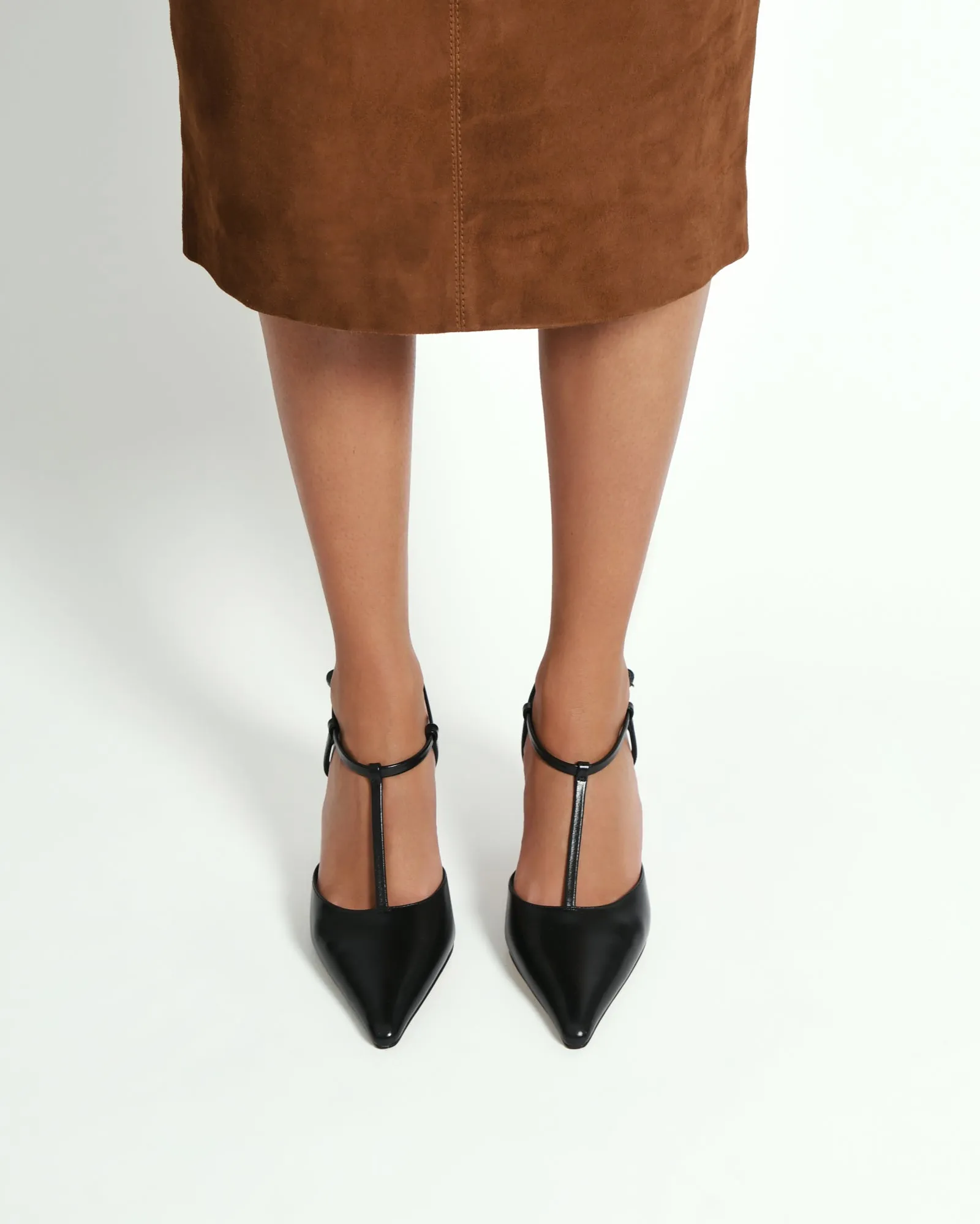 YULA MID HEELS BLACK LEATHER