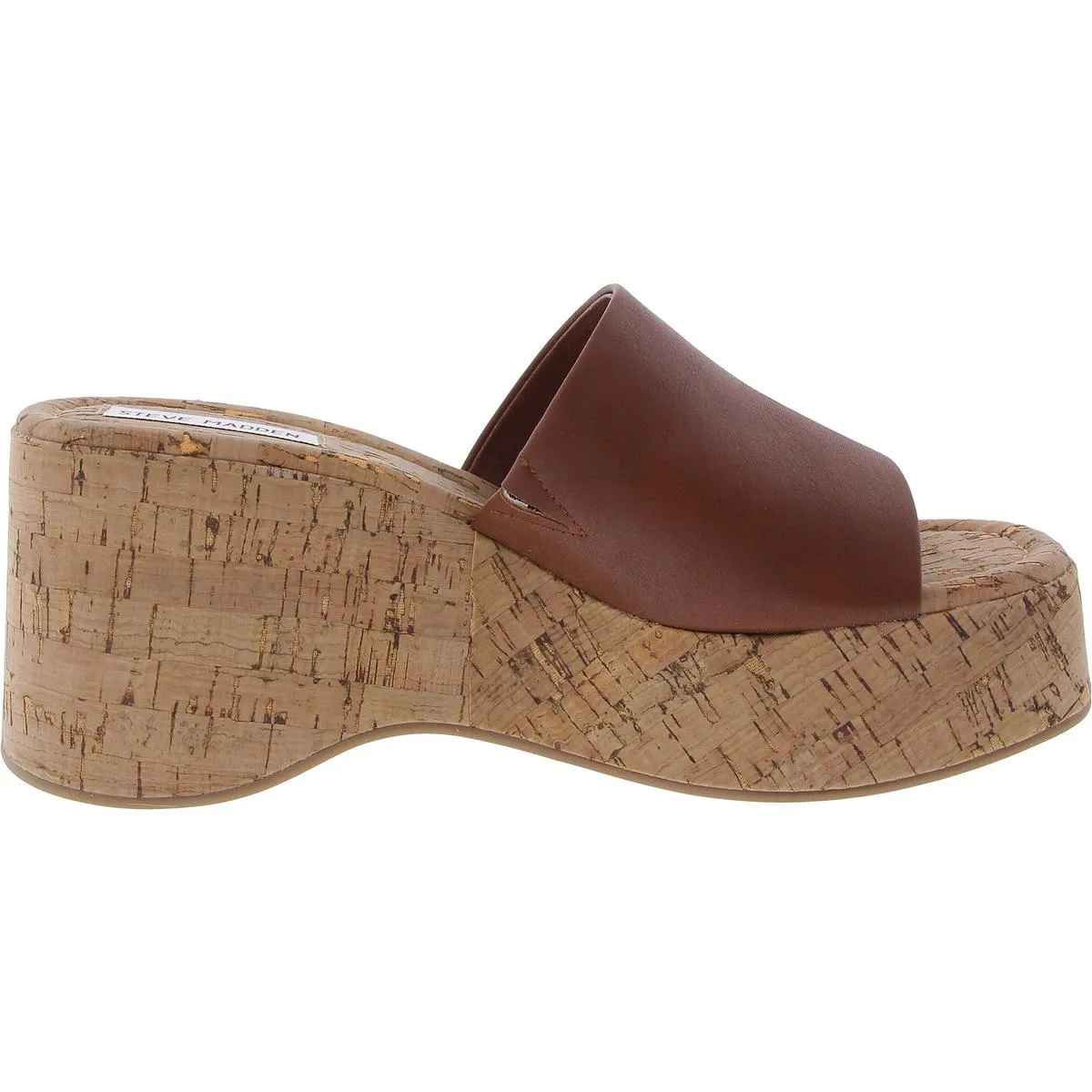 ZILLION Womens Cork Faux Leather Platform Sandals