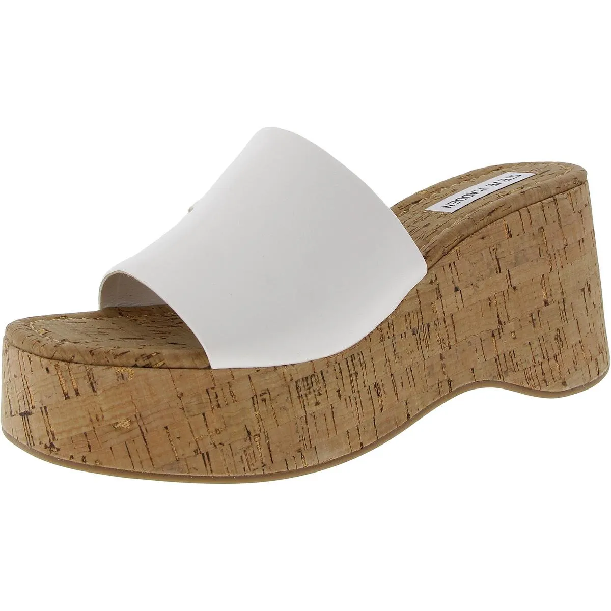 ZILLION Womens Cork Faux Leather Platform Sandals