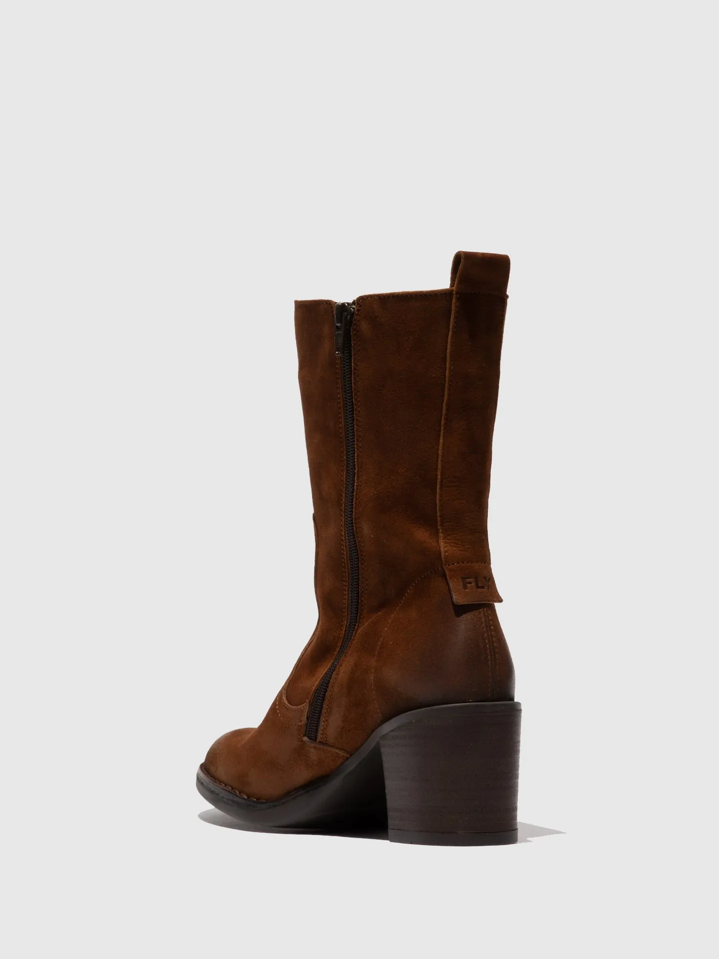 Zip Up Ankle Boots BORE072FLY RANCH COGNAC