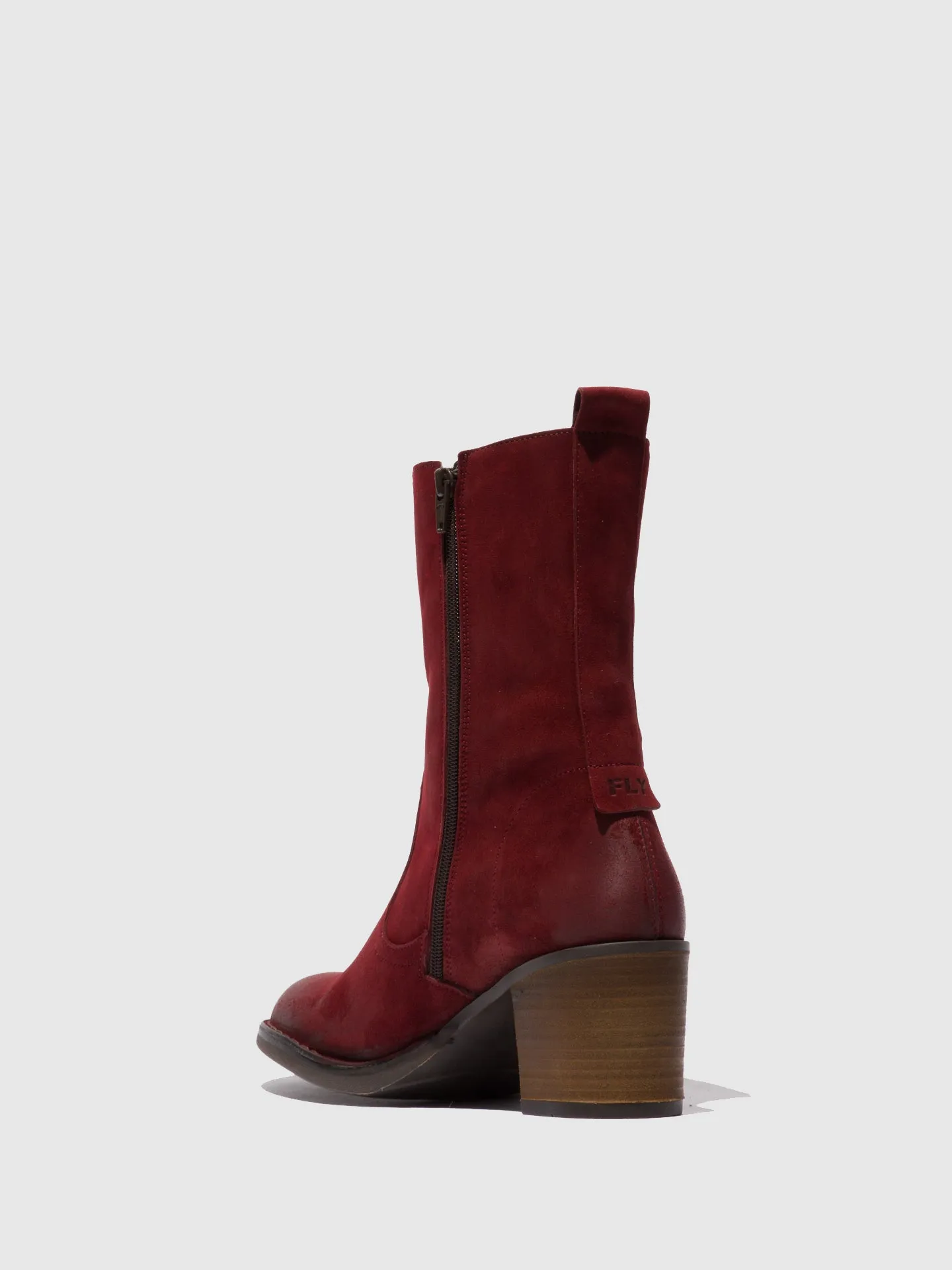 Zip Up Ankle Boots BORE072FLY RANCH DK. RED