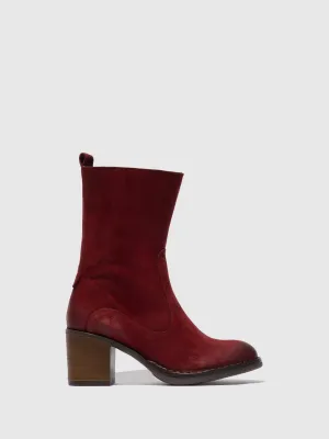 Zip Up Ankle Boots BORE072FLY RANCH DK. RED