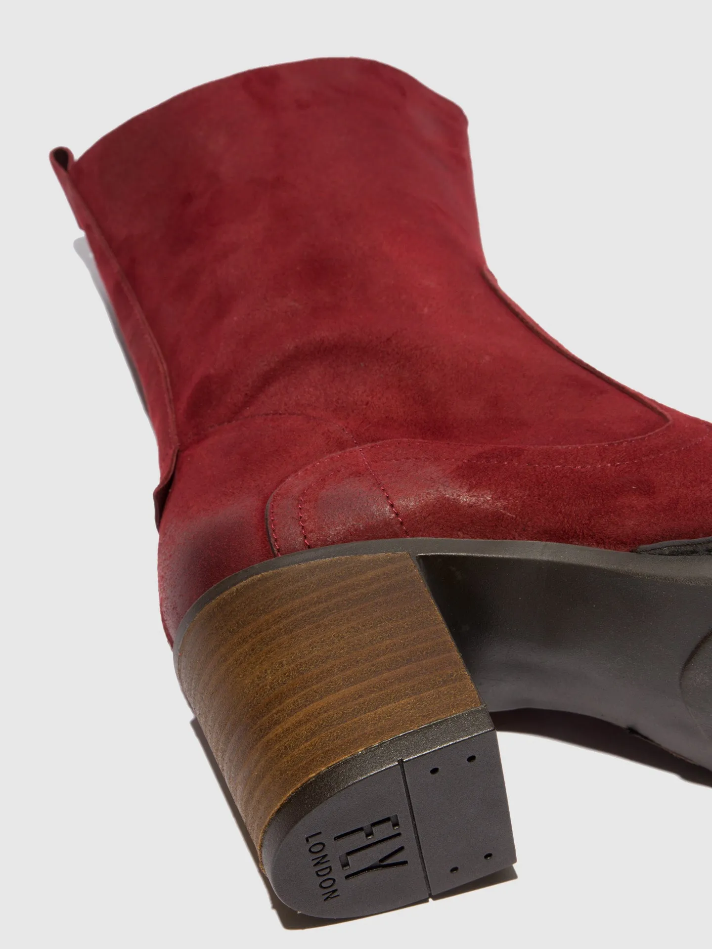 Zip Up Ankle Boots BORE072FLY RANCH DK. RED