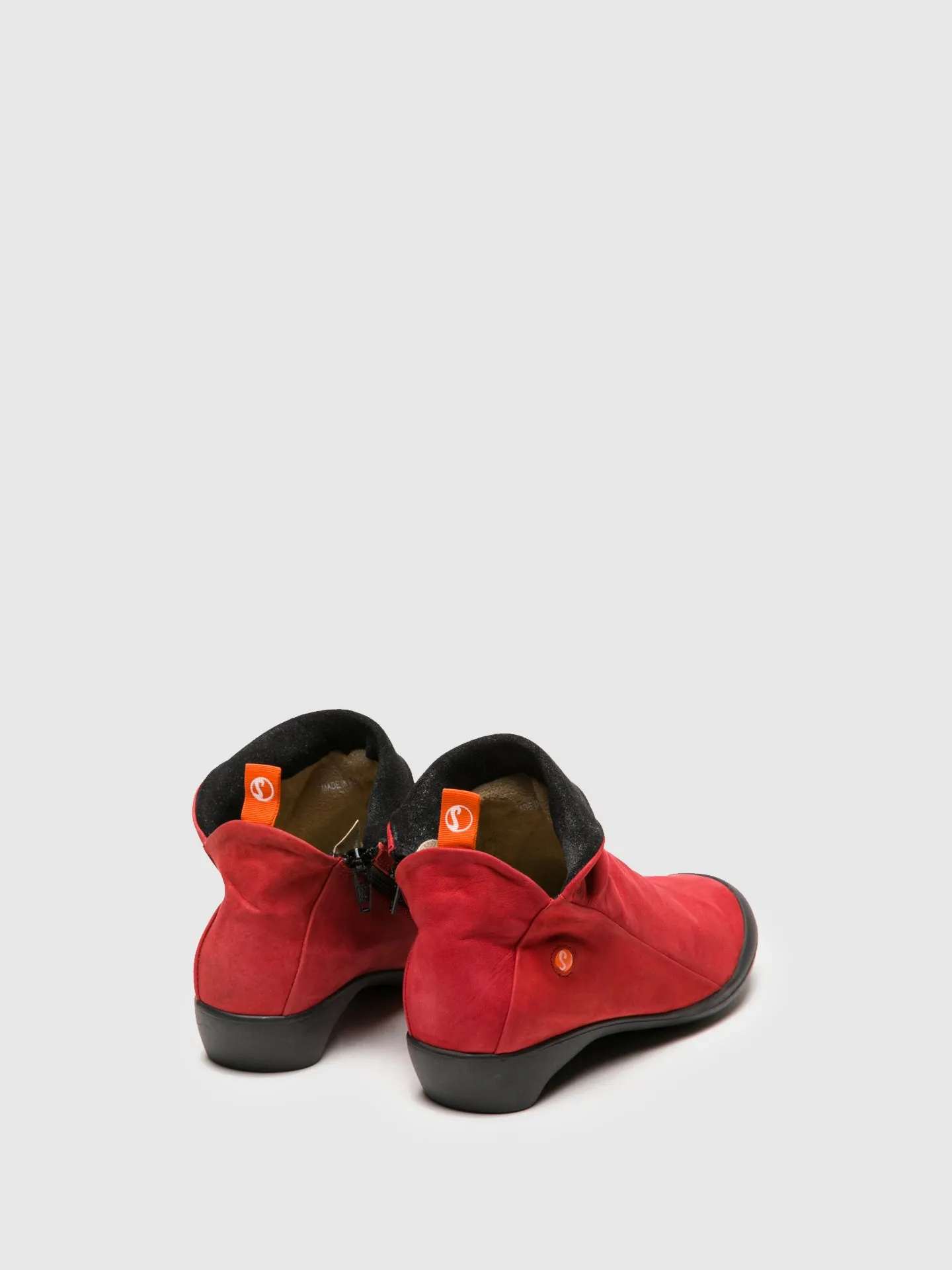 Zip Up Ankle Boots FARAH RED/ANTHRACITE