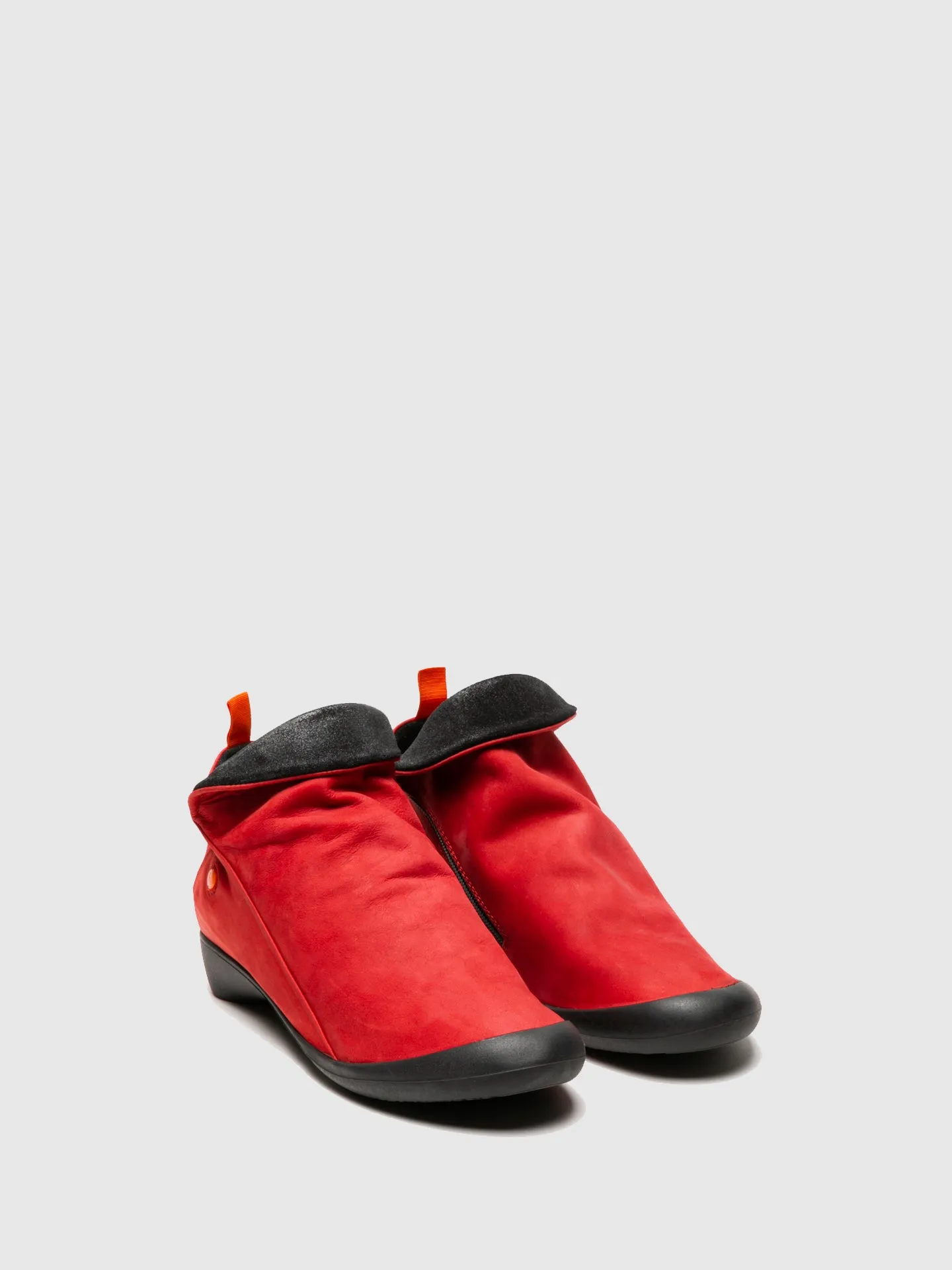 Zip Up Ankle Boots FARAH RED/ANTHRACITE